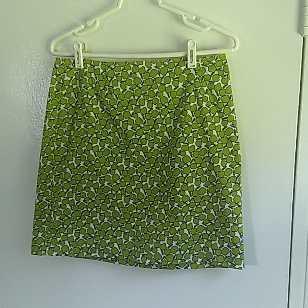 Jennifer Reale Design Green Apple Print Skirt